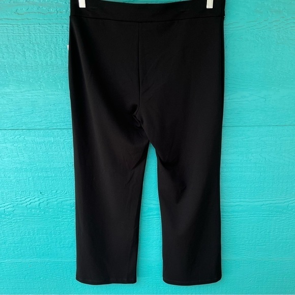 CLEARANCE BLACK STRETCH STRAIGHT WIDE LEG TROUSERS SIZE LARGE PETITE NWT - Picture 3 of 7